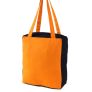 Cotton Solid Orange & Black Design Shopping/Shoulder Bag