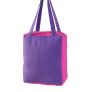 Cotton Solid Purple & Pink Design Shopping Bag, 27 x 32 x 11 cm