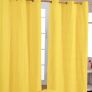 Yellow Cotton Gingham Eyelet Curtains 117 x 137 cm