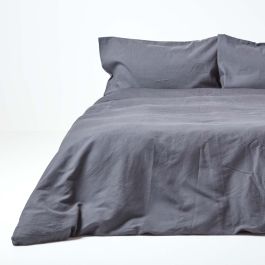 Dark Grey Linen Duvet Cover Set, Dark Grey Bedding Queen