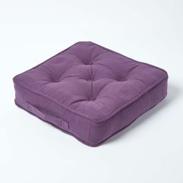 Rajput Ribbed Cotton Floor Cushion Purple
