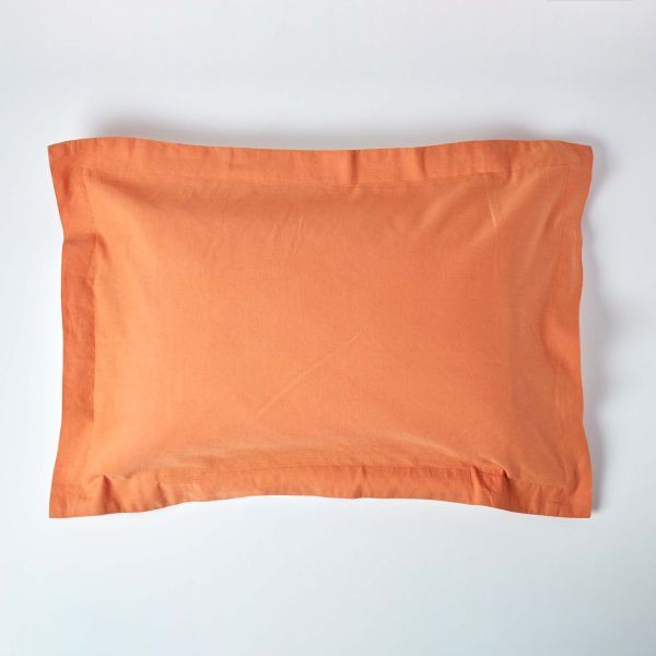 Burnt Orange Linen Oxford Pillowcase, King