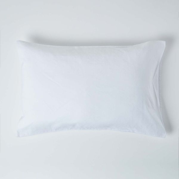 White Linen Housewife Pillowcase, Standard