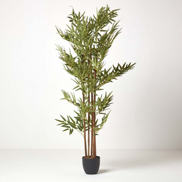 Green 5ft Bamboo Tree Artificial Plant with Pot, 155 cm