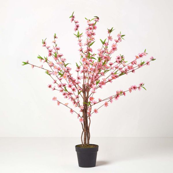 Artificial Blossom Tree with Light Pink Silk Flowers, 135cm (4'4")