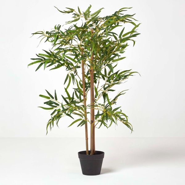 Tall Artificial Bamboo Tree in Black Pot