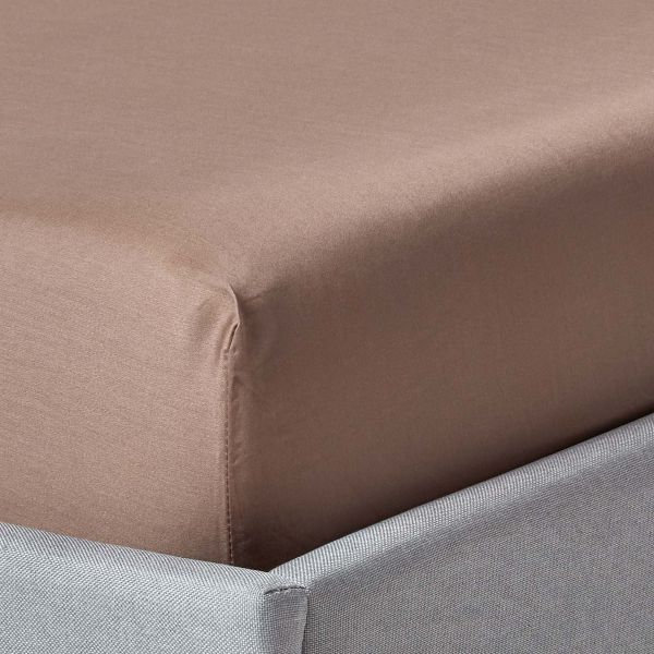Brown Organic Cotton Fitted Sheet 400 Thread count