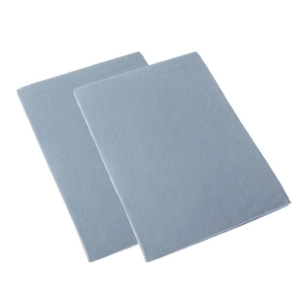 Blue Brushed Cotton Fitted Pram Sheet Pair 100% Cotton, 30 x 73 cm