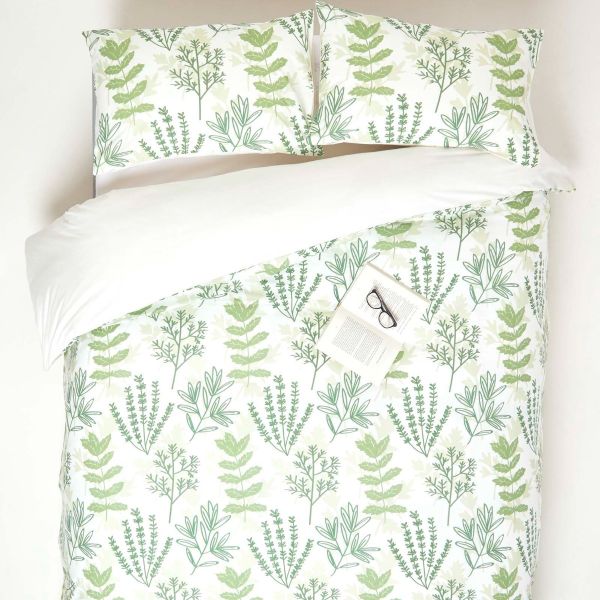 Botanical Digitally Printed Cotton Duvet Cover Set