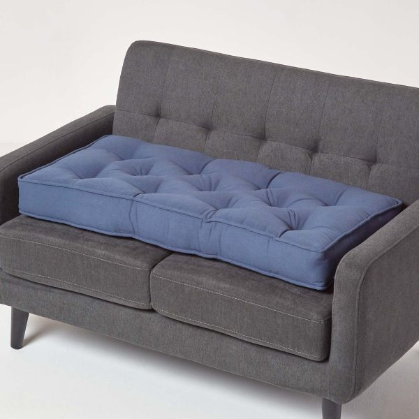 Navy Cotton 2 Seater Booster Cushion