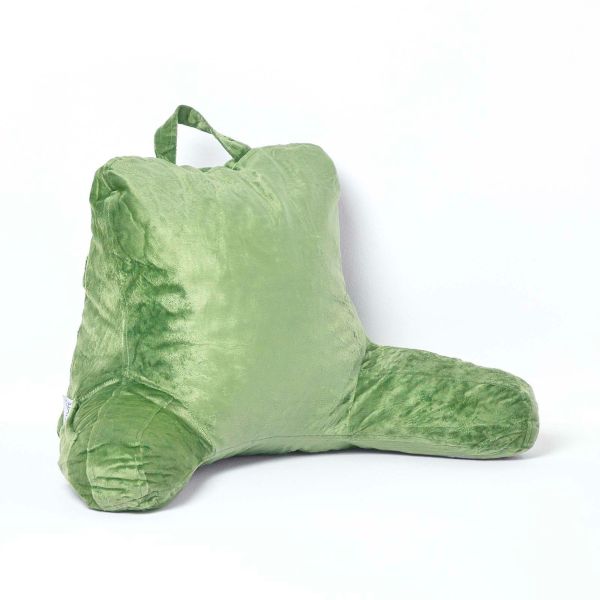 Green Reading Pillow Memory Foam Filling & Velvet Cover, Standard