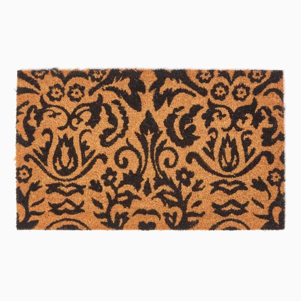 Black Scroll Baroque Coir Doormat