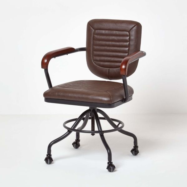 Reno Brown Leather Desk Chair