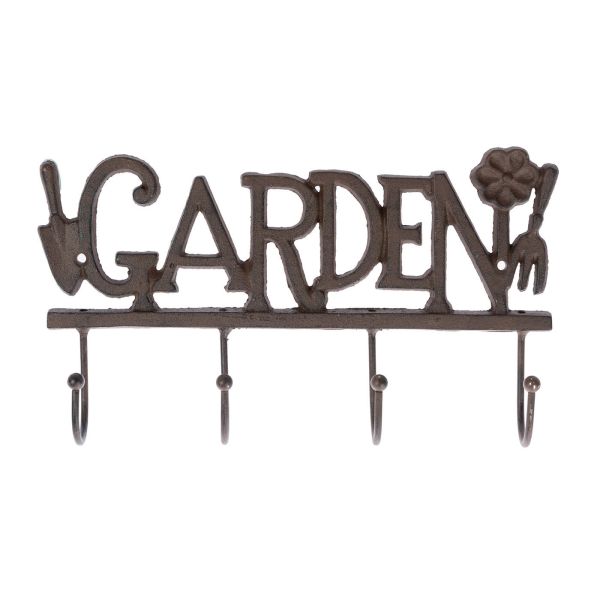 Brown Cast Iron Decorative ‘Garden’ Wall Mounted with Hooks