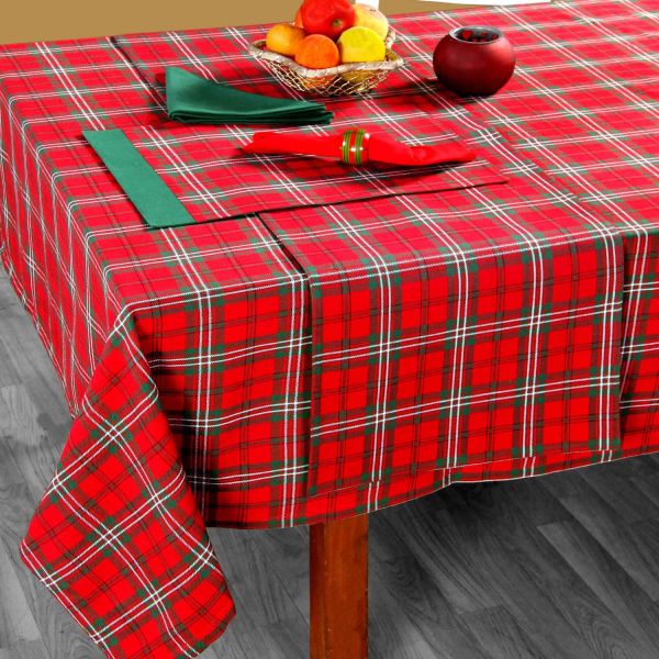 Red Prince Edward Tartan Christmas Tablecloth 140 x 180 cm