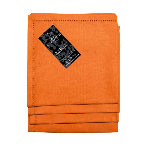 Orange Cotton Fabric 4 Napkins Set