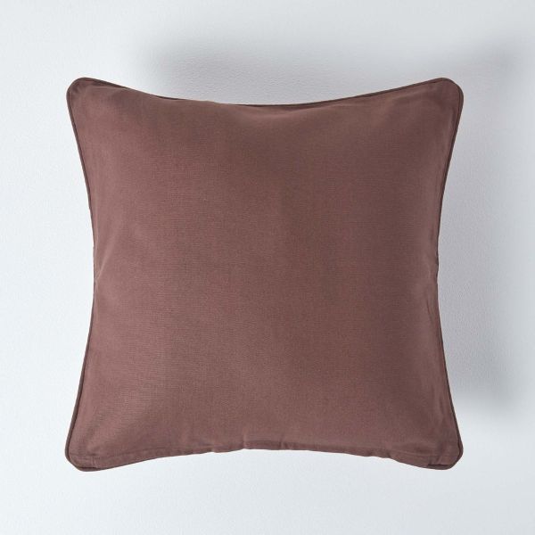 Cotton Plain Chocolate Cushion Cover