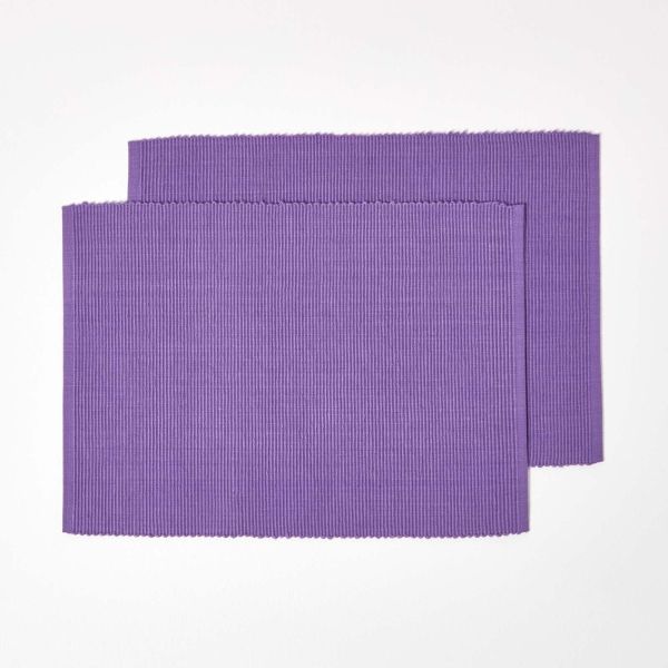 Cotton Plain Purple Pack of 2 Placemats