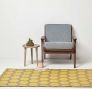 Yellow Outdoor Rug with Honeycomb Pattern, 182 x 122 cm