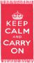 Keep Calm And Carry On White Red Rug Hand Woven Base, 60 x 100 cm 