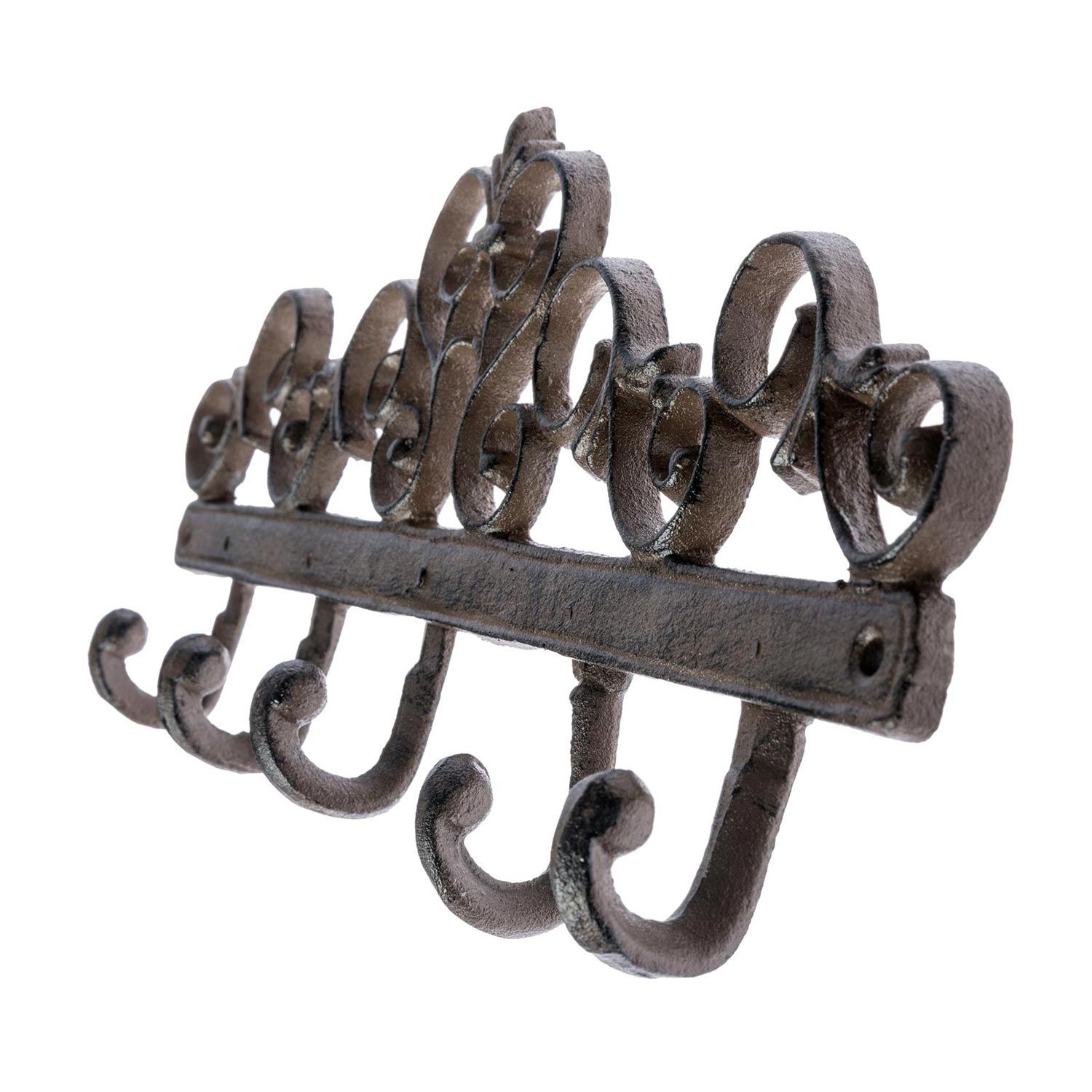 Cast Iron Wall Mounted Coat Hook Rack Decorative Design for Indoor /Outdoor Use