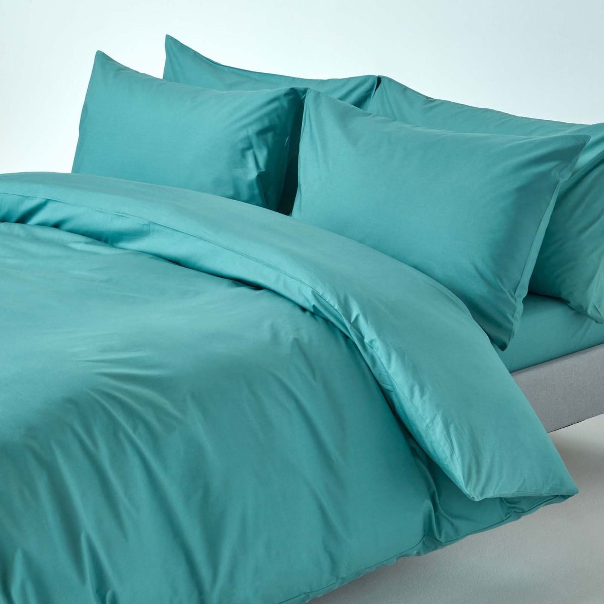 Teal Egyptian Cotton Duvet Cover With, Teal Brushed Cotton Duvet Set