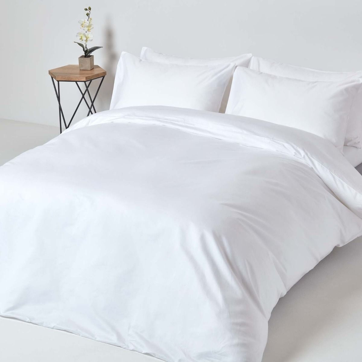 White Egyptian Cotton Duvet Cover With, What Is Good Thread Count For Duvet Cover