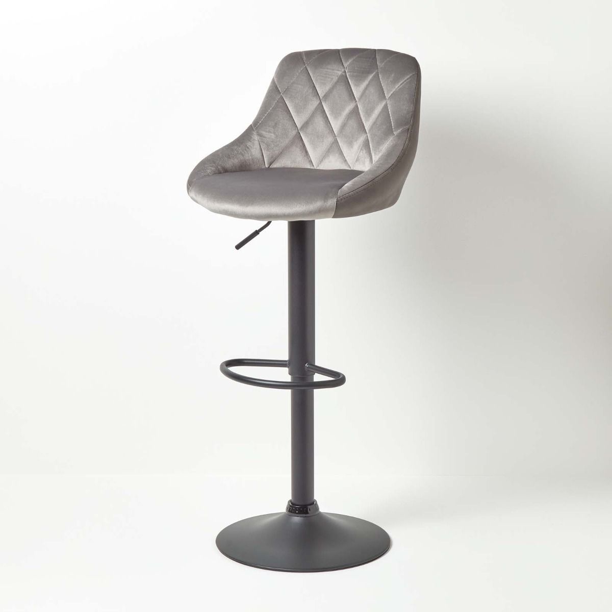 Leather Height Adjustable Bar Stool, Fur Bar Stools Silver And Black