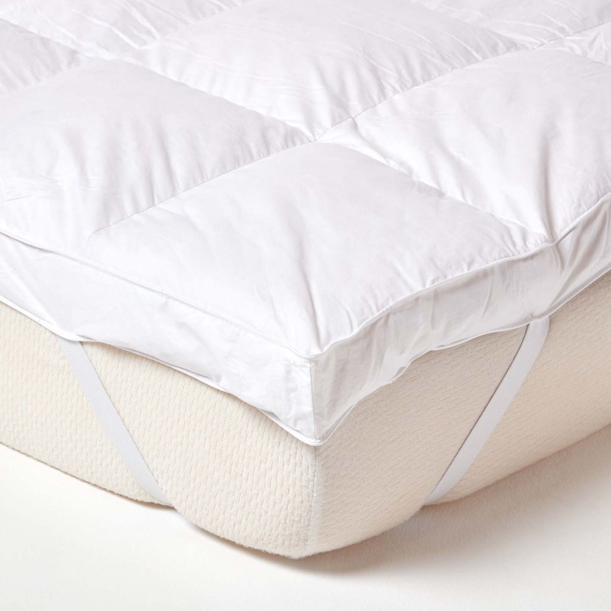 Goose Feather Mattress Topper, King Feather Bed Cover