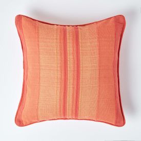 Cotton Striped Terracotta Cushion Cover Morocco