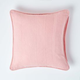 Cotton Rajput Ribbed Pink Cushion Cover