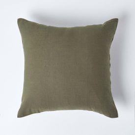 Khaki Green European Size Linen Pillowcase
