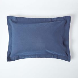 Navy Blue Linen Oxford Pillowcase, Standard
