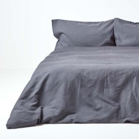 Dark Grey Linen Duvet Cover Set 