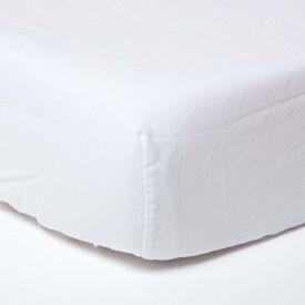 White Linen Deep Fitted Sheet