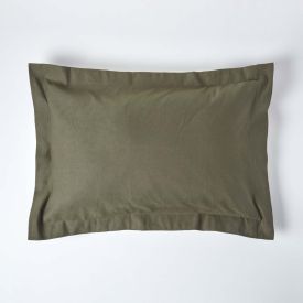 Khaki Green Linen Oxford Pillowcase, Standard