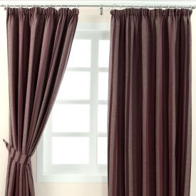 Purple Jacquard Pencil Pleat Striped Curtain Fully Lined