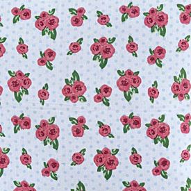 Pure Cotton Roses and Dots Fabric 150cm Wide