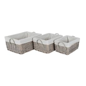 Set of 3 Grey Rectangular baskets