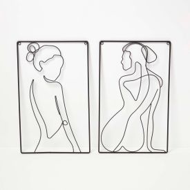 Set of 2 Silhouette Wire Wall Art