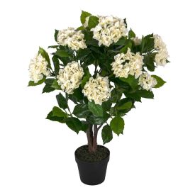 Cream Hydrangea Artificial Plant with Pot, 85 cm
