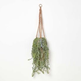 Artificial Hanging Fern Plant with Jute Rope, 85 cm