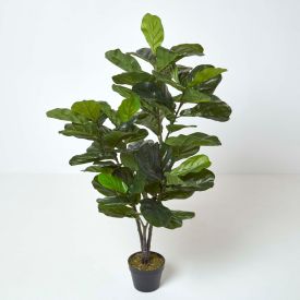 Artificial Fiddle Leaf Fig Tree in Pot, 120 cm Tall
