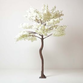 Artificial Blossom Tree with Cream Silk Flowers 8’8 Feet