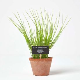 Artificial Chive Plant in Decorative Pot
