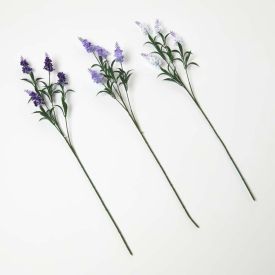 Artificial Lavender Spray Single Stem Set of 3, 68cm
