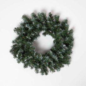 Green Snow Dusted Christmas Wreath, 18 Inches