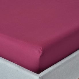 Plum Egyptian Cotton Fitted Sheet 200 TC