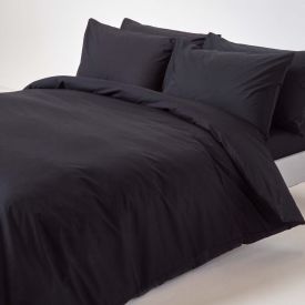 Black Egyptian Cotton Duvet Cover with Pillowcases 200 Thread count