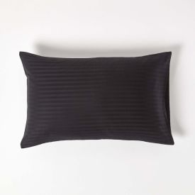 Black Egyptian Cotton Satin Stripe Housewife Pillowcase 330 TC
